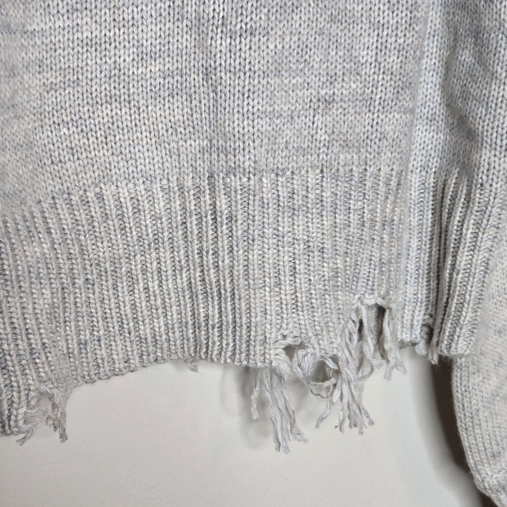 LOVERS + FRIENDS Stone Turtleneck Lightly Distressed Sweater Cozy Neutral - Picture 4 of 11